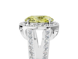 White gold Fancy Yellow Oval  Halo Split Shank Diamond Ring with Four-Prong Setting_37