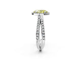 White gold Fancy Yellow Oval  Halo Split Shank Diamond Ring with Pavé Setting_40
