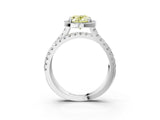 White gold Fancy Yellow Oval  Halo Split Shank Diamond Ring with Pavé Setting_41