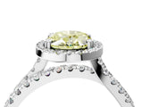 White gold Fancy Yellow Oval  Halo Split Shank Diamond Ring with Pavé Setting_42