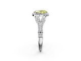 White gold Fancy Yellow Oval  Halo Split Shank Diamond Ring with Prong Setting_22