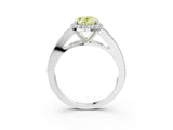 White gold Fancy Yellow Oval  Halo Split Shank Pave Diamond Ring with Four-Prong Setting_50
