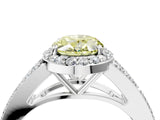 White gold Fancy Yellow Oval  Halo Split Shank Pave Diamond Ring with Four-Prong Setting_52