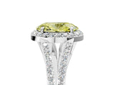 White gold Fancy Yellow Oval  Halo Split Shank Pave Diamond Ring with Four-Prong Setting_53