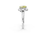 White gold Fancy Yellow Oval  Halo Split Shank Pave Diamond Ring with Petal Prong Setting_34