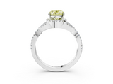 White gold Fancy Yellow Oval  Halo Twist Band Solitaire Prong Setting Ring_125