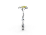 White gold Fancy Yellow Oval  Halo Twist Band Solitaire Ring_22