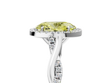 White gold Fancy Yellow Oval  Halo Twist Band Solitaire Ring_25
