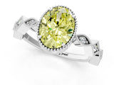 White gold Fancy Yellow Oval  Milgrain Marquise Diamond Twist Band Ring_63