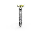 White gold Fancy Yellow Oval  Milgrain Pave Diamond Engagement Ring with Four-Prong Setting_149