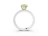 White gold Fancy Yellow Oval  Milgrain Pave Diamond Engagement Ring with Four-Prong Setting_150