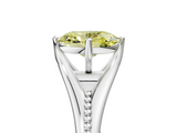 White gold Fancy Yellow Oval  Solitaire Beaded Band Six-Prong Setting_5