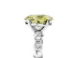 White gold Fancy Yellow Oval  Solitaire Bezel Accent Diamond Engagement Ring with Beaded Band and Four-Prong Setting_63