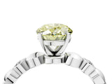 White gold Fancy Yellow Oval  Solitaire Bezel-Set Diamond Ring with Beaded Band and Four-Prong Setting_36