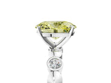 White gold Fancy Yellow Oval  Solitaire Bezel-Set Diamond Ring with Beaded Band and Four-Prong Setting_37