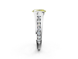 White gold Fancy Yellow Oval  Solitaire Bezel-Set Diamond Ring with Channel-Set Band_38