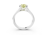 White gold Fancy Yellow Oval  Solitaire Bezel-Set Diamond Ring with Channel-Set Band_39