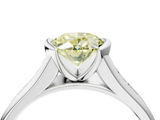 White gold Fancy Yellow Oval  Solitaire Bezel-Set Diamond Ring with Channel-Set Band_41