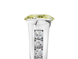 White gold Fancy Yellow Oval  Solitaire Bezel-Set Diamond Ring with Channel-Set Band_43