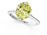 White gold Fancy Yellow Oval  Solitaire Cathedral Diamond Ring with Six-Prong Setting_18
