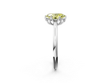 White gold Fancy Yellow Oval  Solitaire Cathedral Diamond Ring with Six-Prong Setting_19