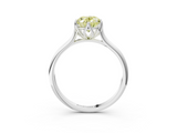 White gold Fancy Yellow Oval  Solitaire Cathedral Diamond Ring with Six-Prong Setting_20