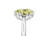 White gold Fancy Yellow Oval  Solitaire Cathedral Diamond Ring with Six-Prong Setting_22