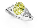 White gold Fancy Yellow Oval  Solitaire Celtic Knot Engagement Ring with Four-Prong Setting_42