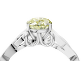 White gold Fancy Yellow Oval  Solitaire Celtic Knot Engagement Ring with Four-Prong Setting_45