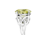 White gold Fancy Yellow Oval  Solitaire Celtic Knot Engagement Ring with Four-Prong Setting_46