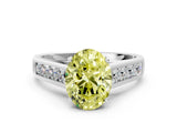 White gold Fancy Yellow Oval  Solitaire Channel-Set Diamond Engagement Ring with Four-Prong Setting_32