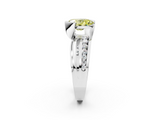 White gold Fancy Yellow Oval  Solitaire Channel-Set Split Shank Ring with Tension Prong Setting_5