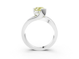 White gold Fancy Yellow Oval  Solitaire Channel-Set Split Shank Ring with Tension Prong Setting_6