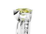 White gold Fancy Yellow Oval  Solitaire Channel-Set Split Shank Ring with Tension Prong Setting_8