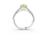 White gold Fancy Yellow Oval  Solitaire Chevron Pave Diamond Engagement Ring with Six-Prong Setting_6