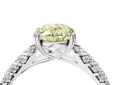White gold Fancy Yellow Oval  Solitaire Chevron Pave Diamond Engagement Ring with Six-Prong Setting_7