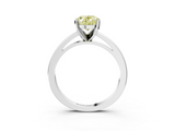 White gold Fancy Yellow Oval  Solitaire Diamond Engagement Ring with Four-Prong Setting on a Classic Band_6