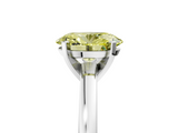 White gold Fancy Yellow Oval  Solitaire Diamond Engagement Ring with Four-Prong Setting on a Classic Band_8