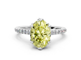White gold Fancy Yellow Oval  Solitaire Diamond Engagement Ring with Pave Band and Six-Prong Setting_20