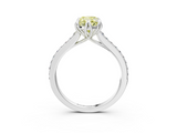 White gold Fancy Yellow Oval  Solitaire Diamond Engagement Ring with Pave Band and Six-Prong Setting_23
