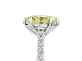 White gold Fancy Yellow Oval  Solitaire Diamond Engagement Ring with Pave Band and Six-Prong Setting_25