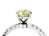 White gold Fancy Yellow Oval  Solitaire Diamond Pavé Band with Four-Prong Setting_32