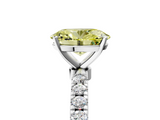White gold Fancy Yellow Oval  Solitaire Diamond Pavé Band with Four-Prong Setting_33