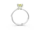 White gold Fancy Yellow Oval  Solitaire Diamond Ring with 4-Prong Setting on a Classic Band_6