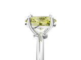 White gold Fancy Yellow Oval  Solitaire Diamond Ring with 4-Prong Setting on a Classic Band_8