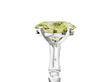 White gold Fancy Yellow Oval  Solitaire Diamond Ring with Bamboo Band and Four-Prong Setting_73