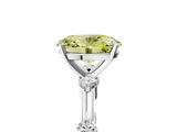 White gold Fancy Yellow Oval  Solitaire Diamond Ring with Bezel Set Side Stones and Prong Setting_8