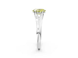 White gold Fancy Yellow Oval  Solitaire Diamond Ring with Cathedral Band and Four-Prong Setting_68