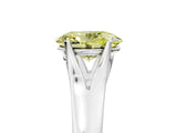 White gold Fancy Yellow Oval  Solitaire Diamond Ring with Cathedral Band and Four-Prong Setting_69