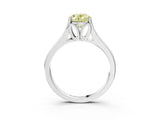 White gold Fancy Yellow Oval  Solitaire Diamond Ring with Cathedral Band and Four-Prong Setting_69